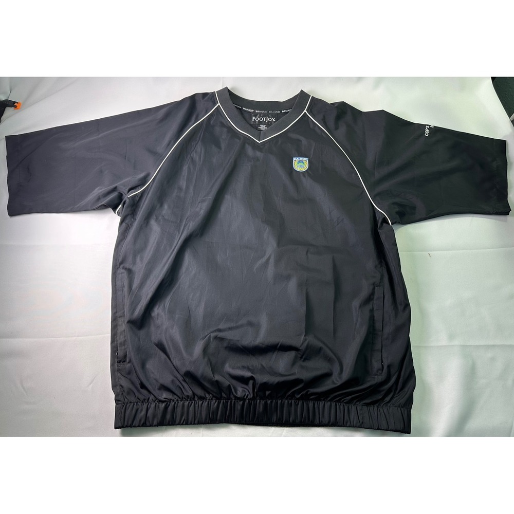 FootJoy Pullover Windbreaker Golf Jacket Black Large‎ Cop's Classic 2007 V-Neck